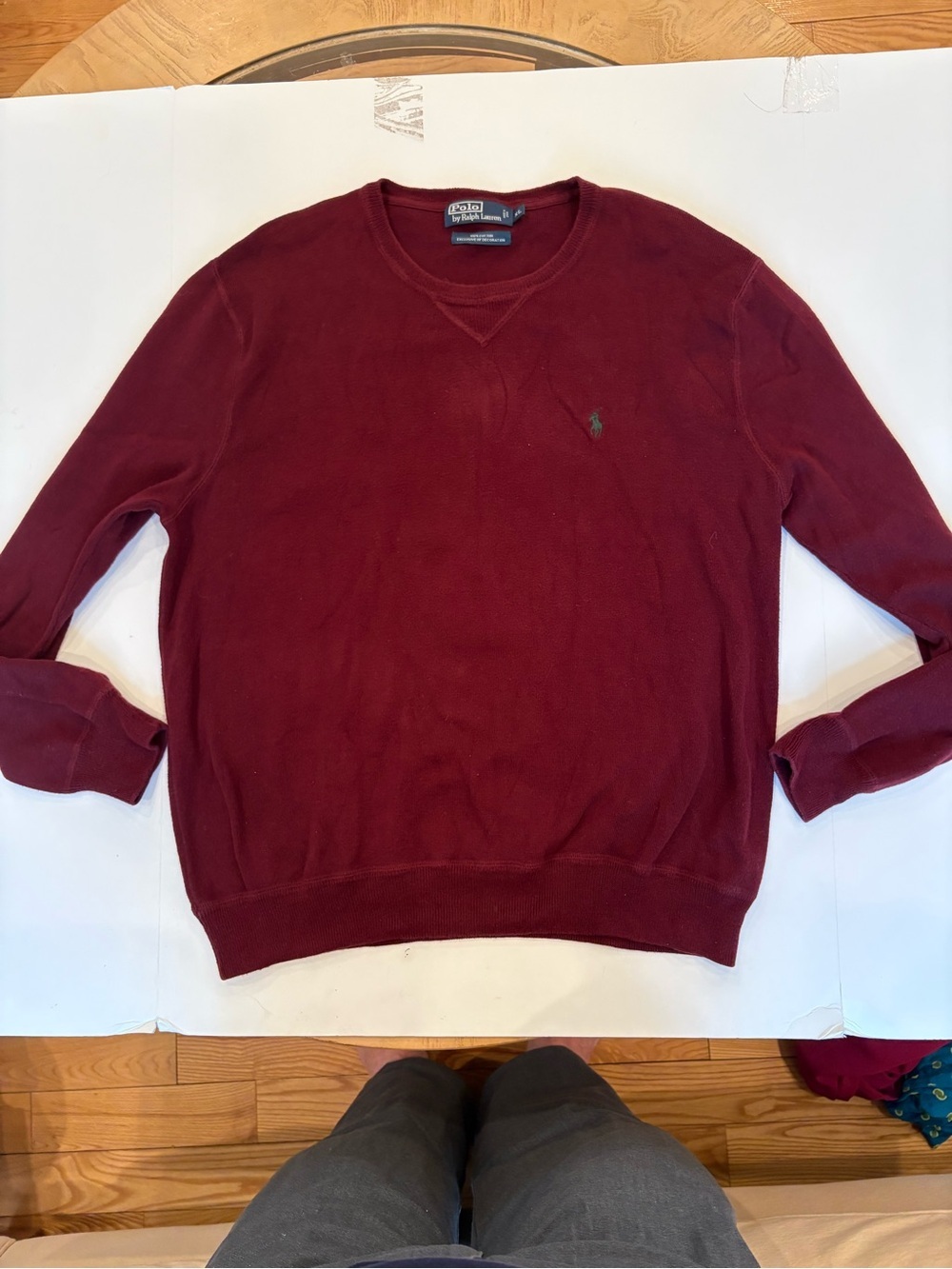 Ralph Lauren Crewneck Sweater in Burgundy-Size XL-